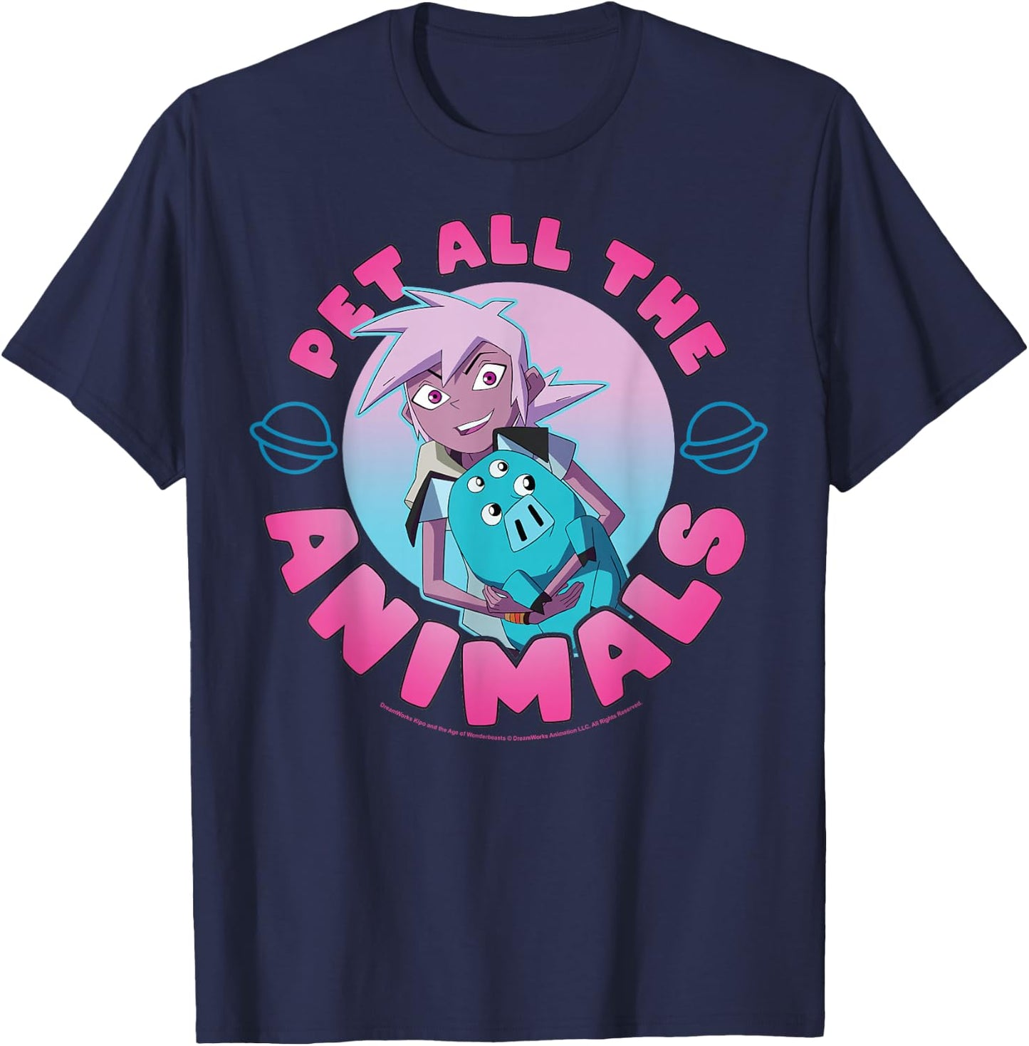 Kipo And The Age Of Wonderbeasts Pet All The Animals T-Shirt - T-Shirt | Navy