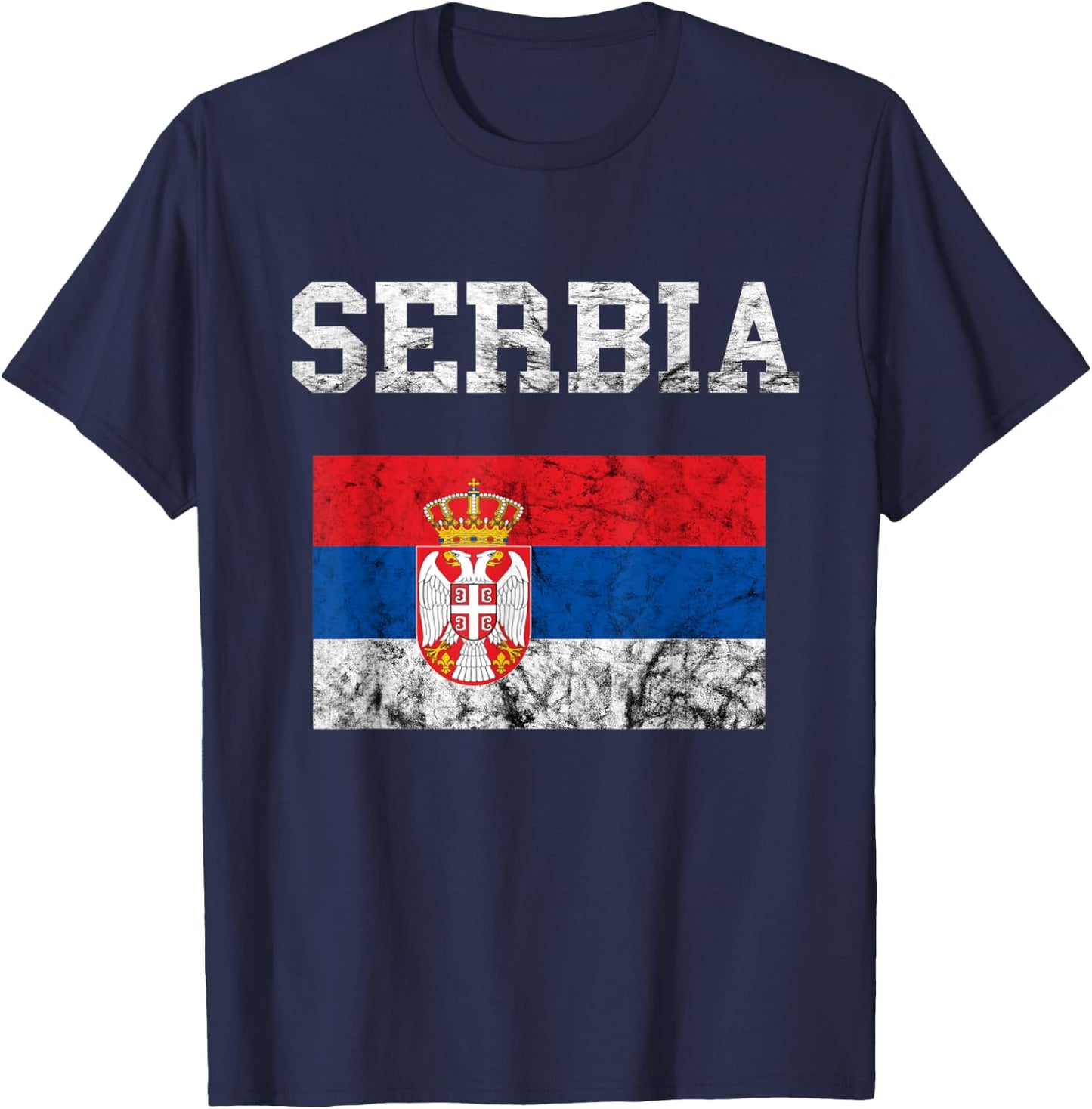 Serbia Serbian Flag Srbija Serbs Roots Serbian Pride T-Shirt - T-Shirt | Navy