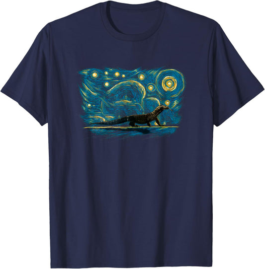 Retro Vintage Style Komodo Dragon T-Shirt - T-Shirt | Navy