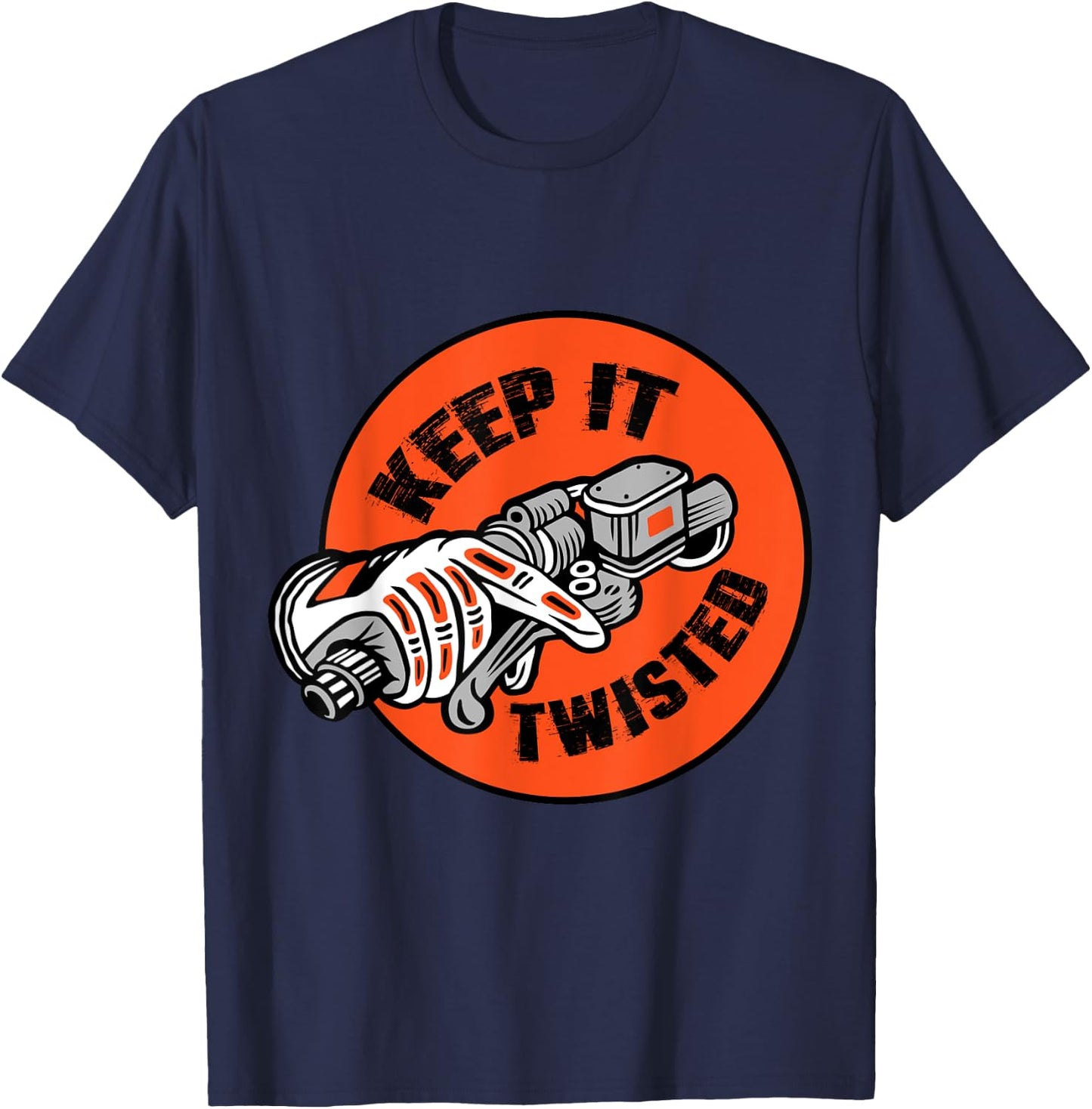 Motorcycle Biker Keep It Twisted Funny & Vintage T-Shirt - T-Shirt | Navy