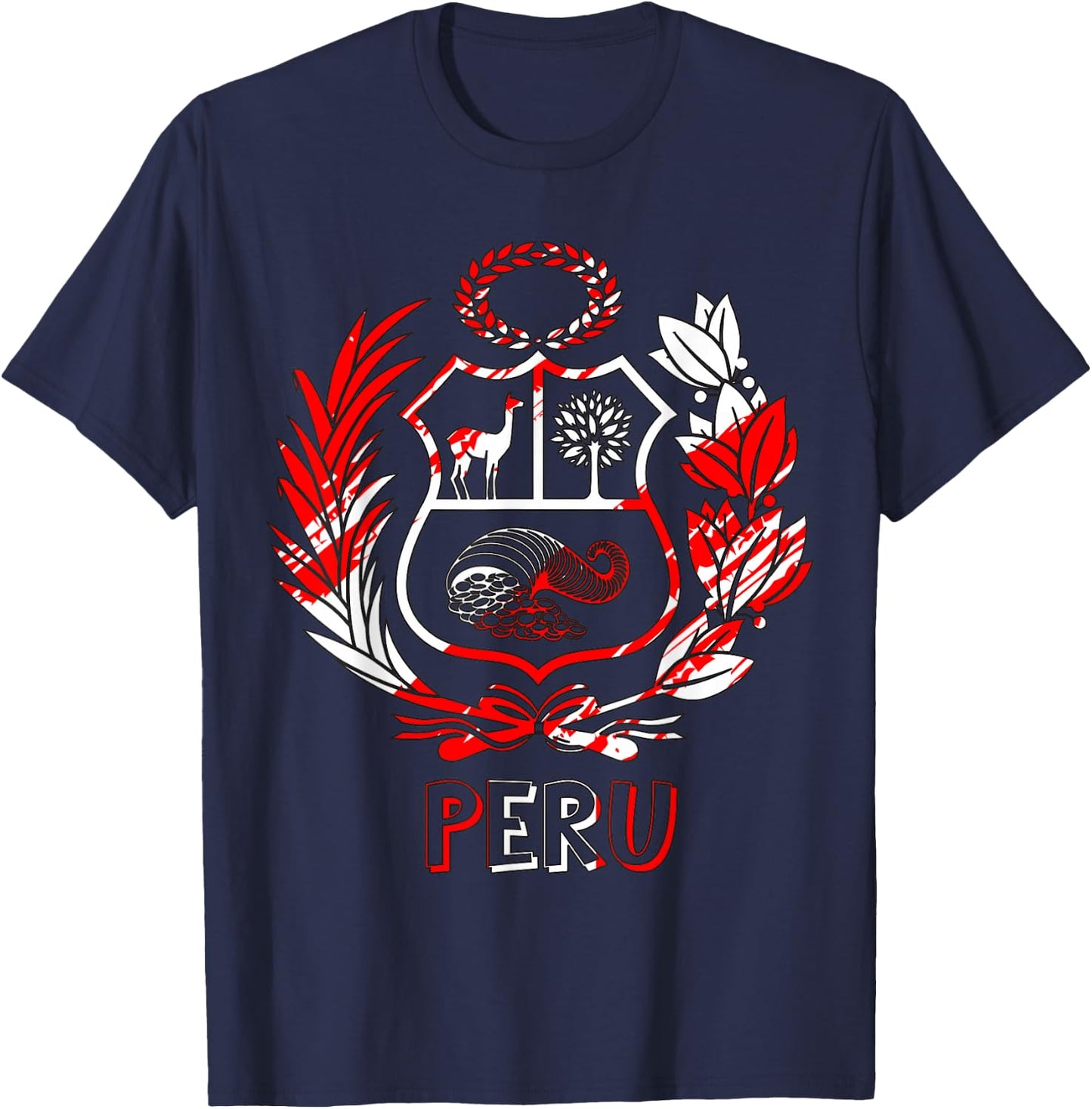Peru Rojo-Blanco - Peru Design Shirt - t Shirt Peru T-Shirt - T-Shirt | Navy