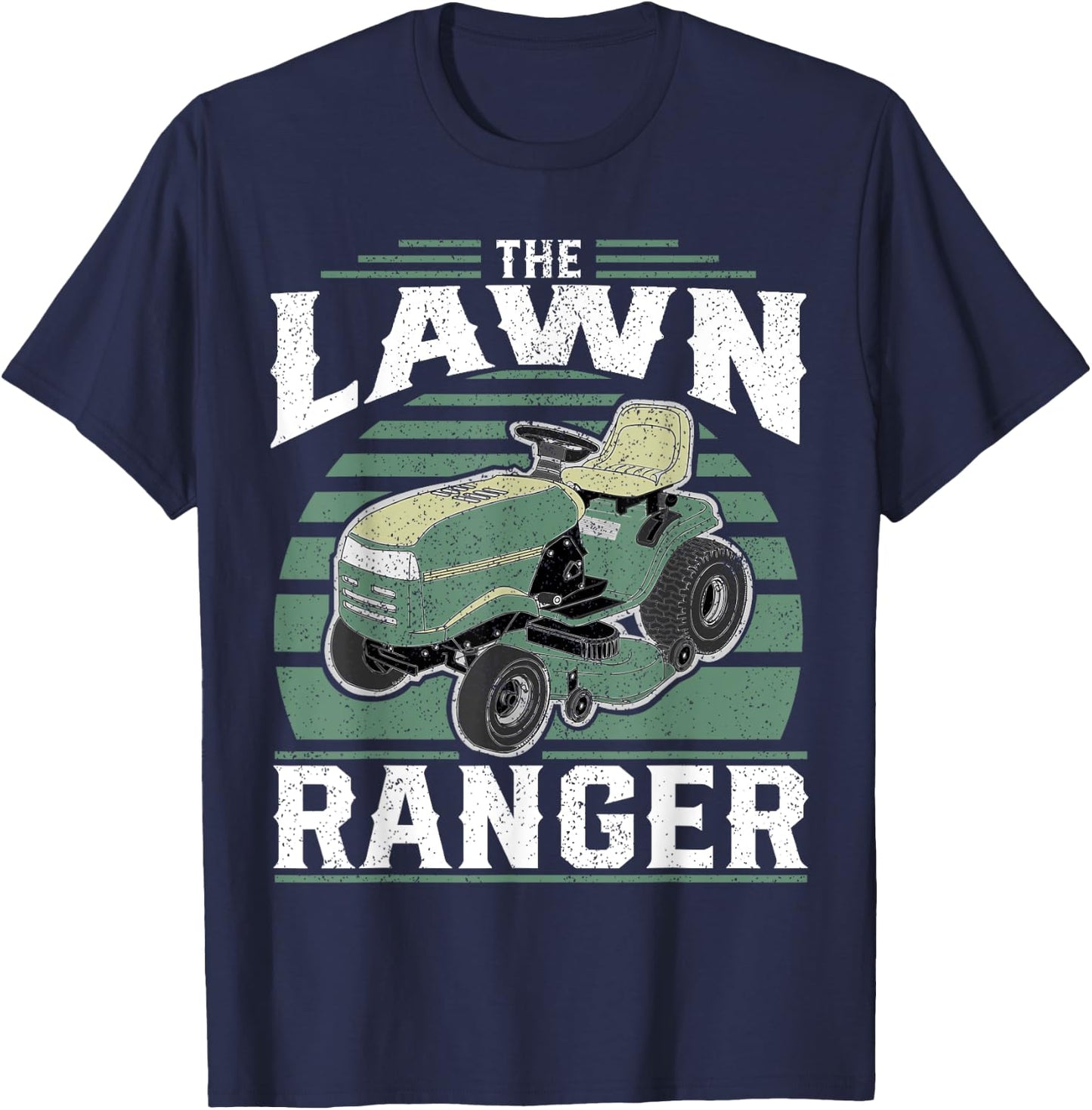 The Lawn Ranger Funny Riding Mower Retro Mowing Gift Dad T-Shirt - T-Shirt | Navy