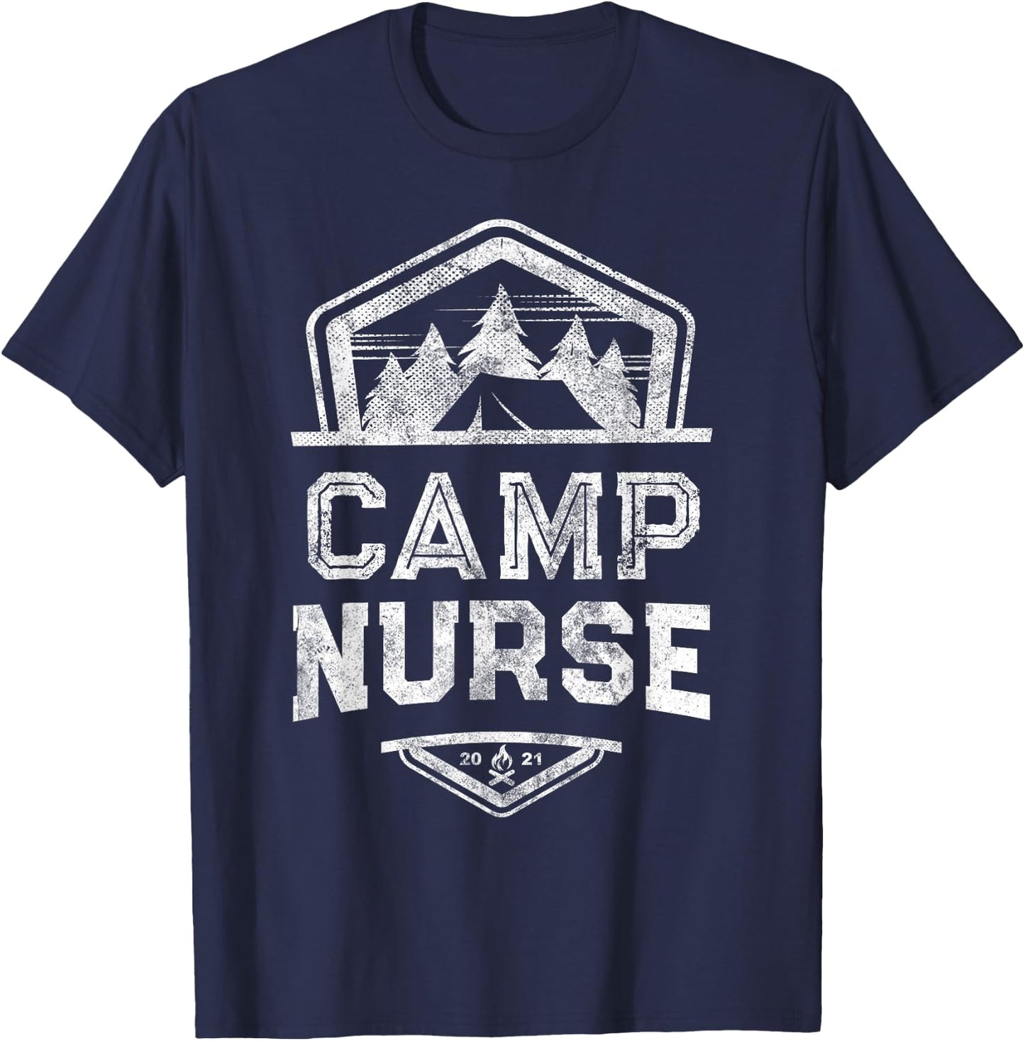 Vintage CAMP NURSE Medical Staff 2021 Campground T-Shirt - T-Shirt | Navy