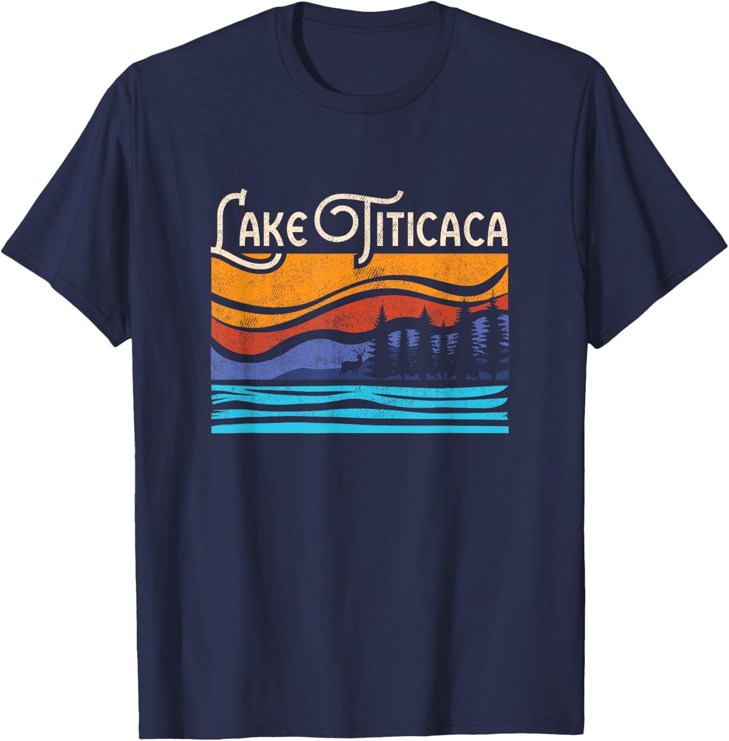 Funny Titicaca Lake Titty Cocoa Holiday Beach T-Shirt - T-Shirt | Navy