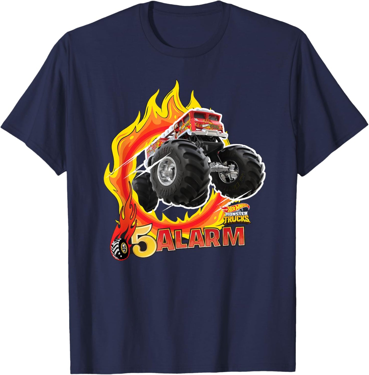 Hot Wheels Monster Trucks - 5-Alarm T-Shirt - T-Shirt | Navy