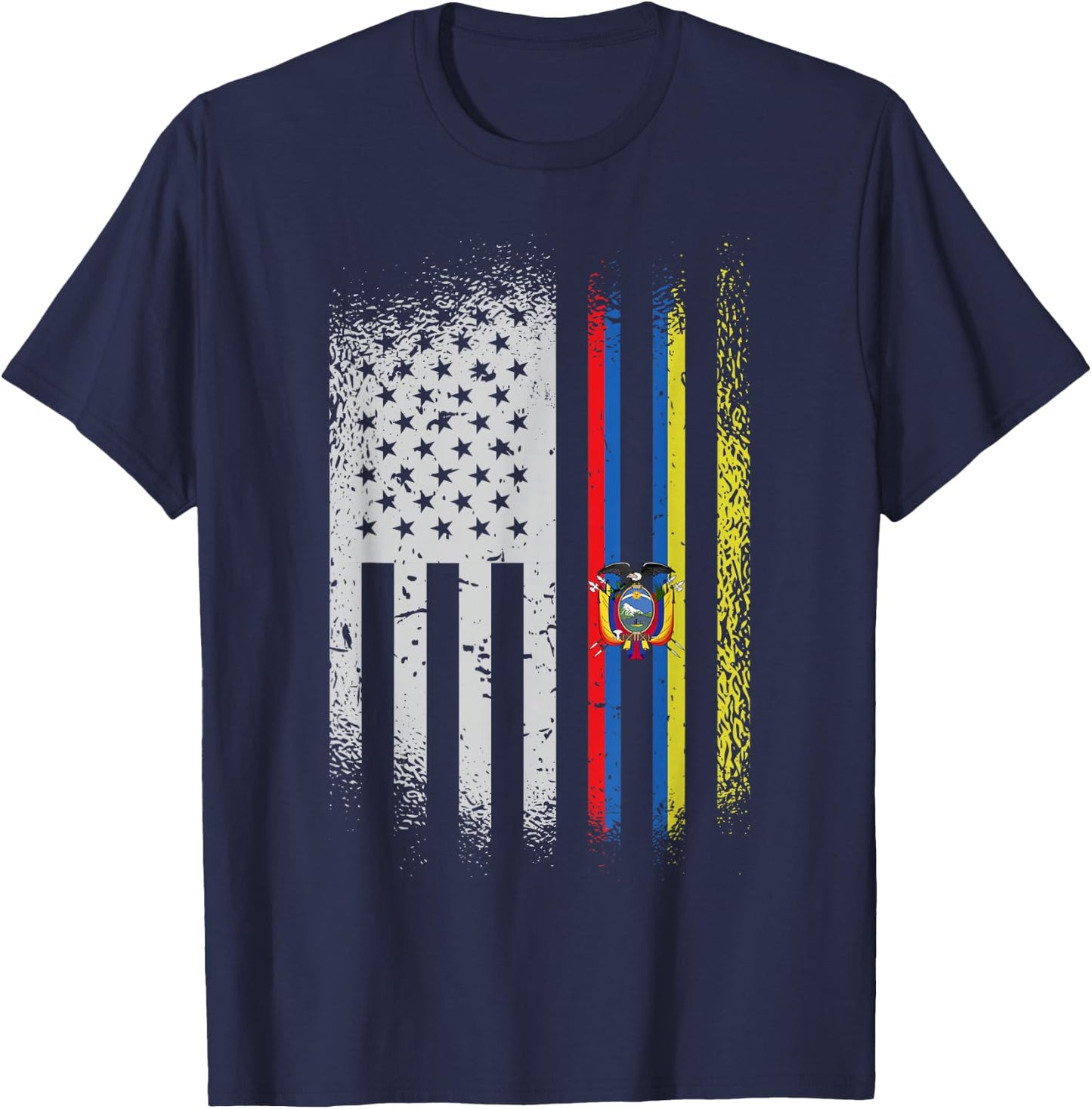 USA Ecuador Flag Ecuadorian American People Heritage Roots T-Shirt - T-Shirt | Navy