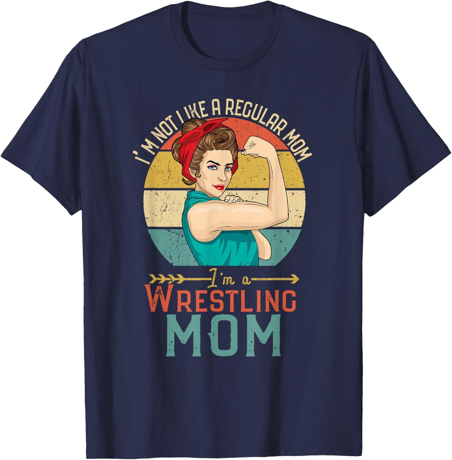 Family GND I'm Not Like A Regular Mom I'm A Cool Mom Wrestling T-Shirt - T-Shirt | Navy