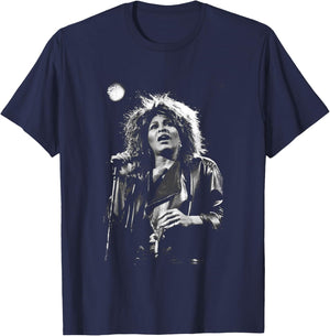 Queen Of Rock N Roll Tina Turner Live B&W By Stephen Wright T-Shirt - T-Shirt | Navy
