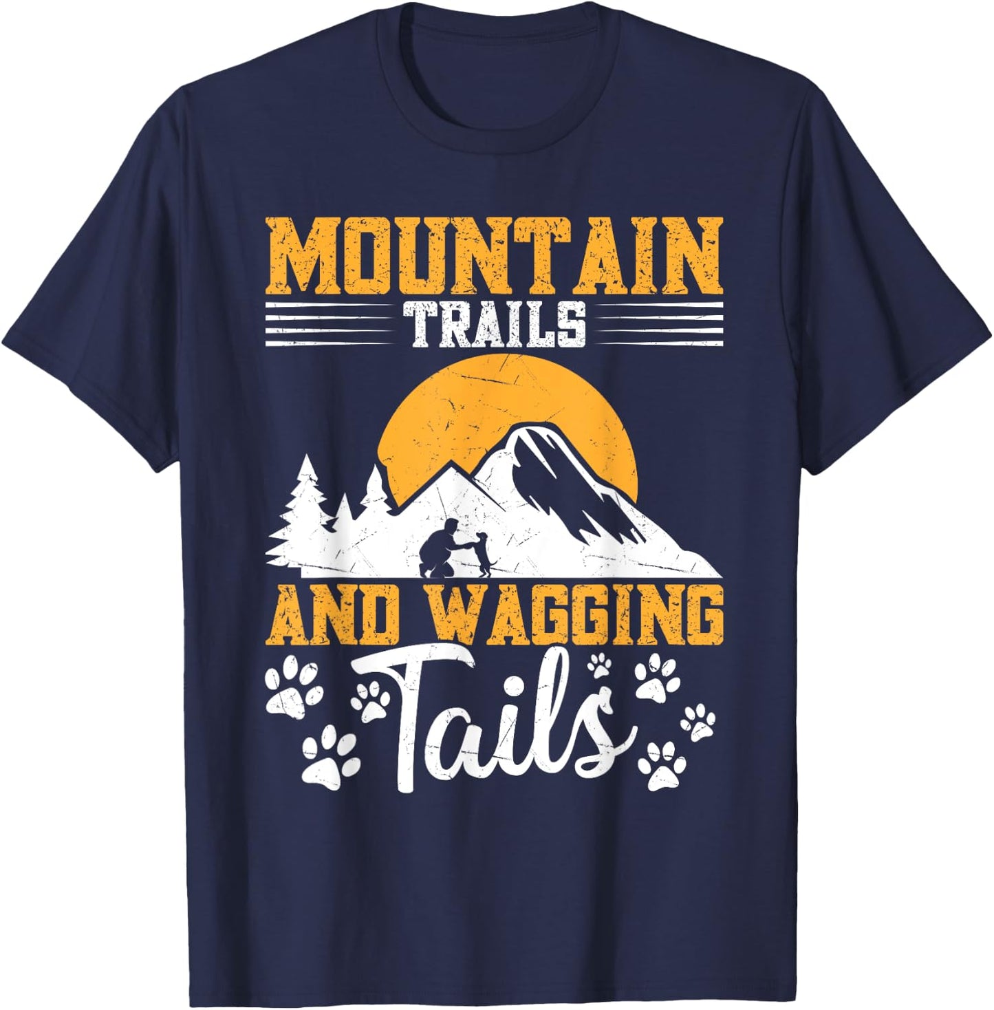 Hiking Accessories Dog Owner Mountain Climber Dog Hiker T-Shirt - T-Shirt | Navy