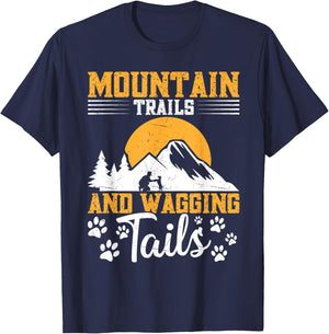 Hiking Accessories Dog Owner Mountain Climber Dog Hiker T-Shirt - T-Shirt | Navy