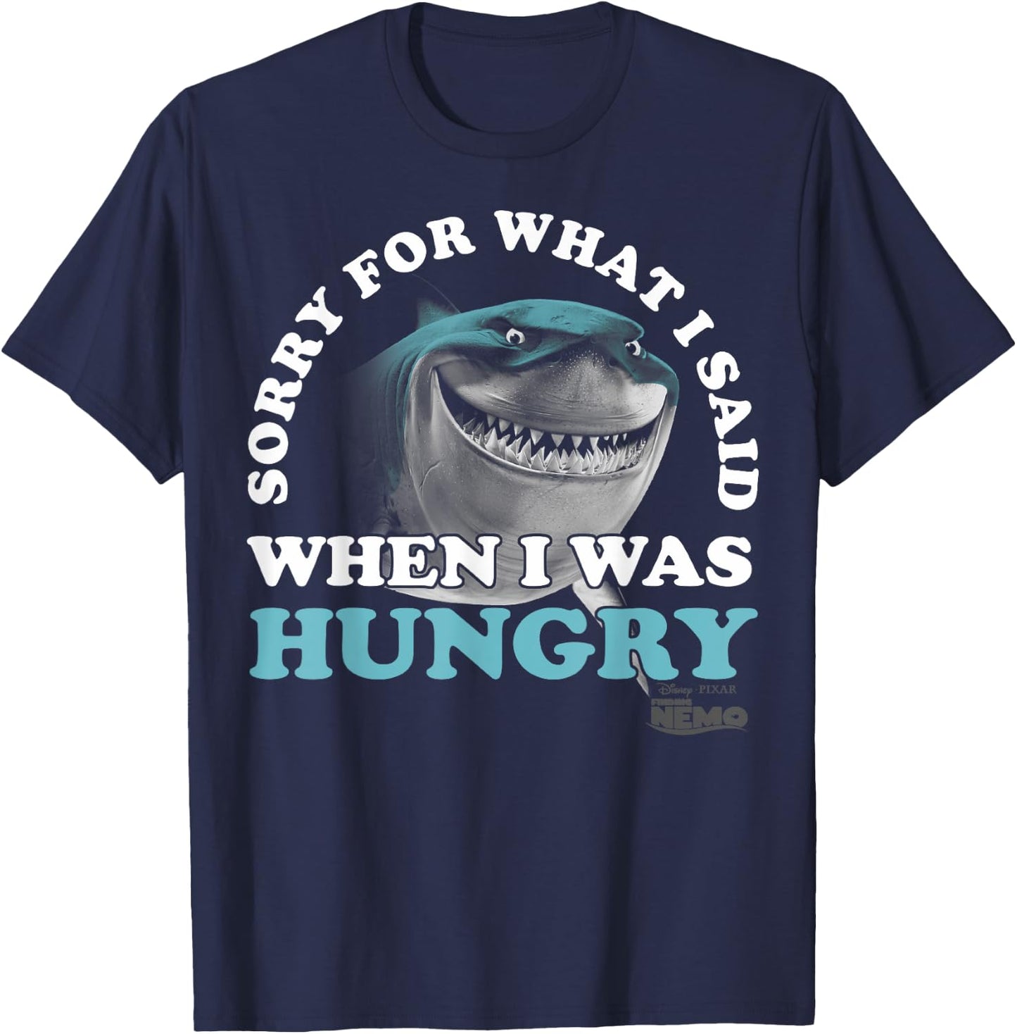 Disney Pixar Finding Nemo Bruce Sorry For What I Said Text T-Shirt - T-Shirt | Navy