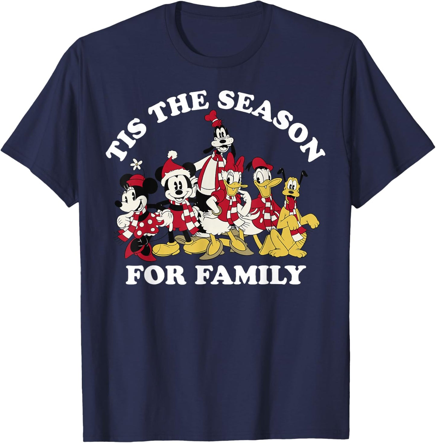 Disney Mickey and Friends Christmas Season for Family T-Shirt - T-Shirt | Navy