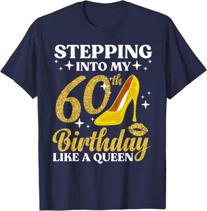 60th Birthday Art Ladies Girls Turning 60 Gag Idea T-Shirt - T-Shirt | Navy