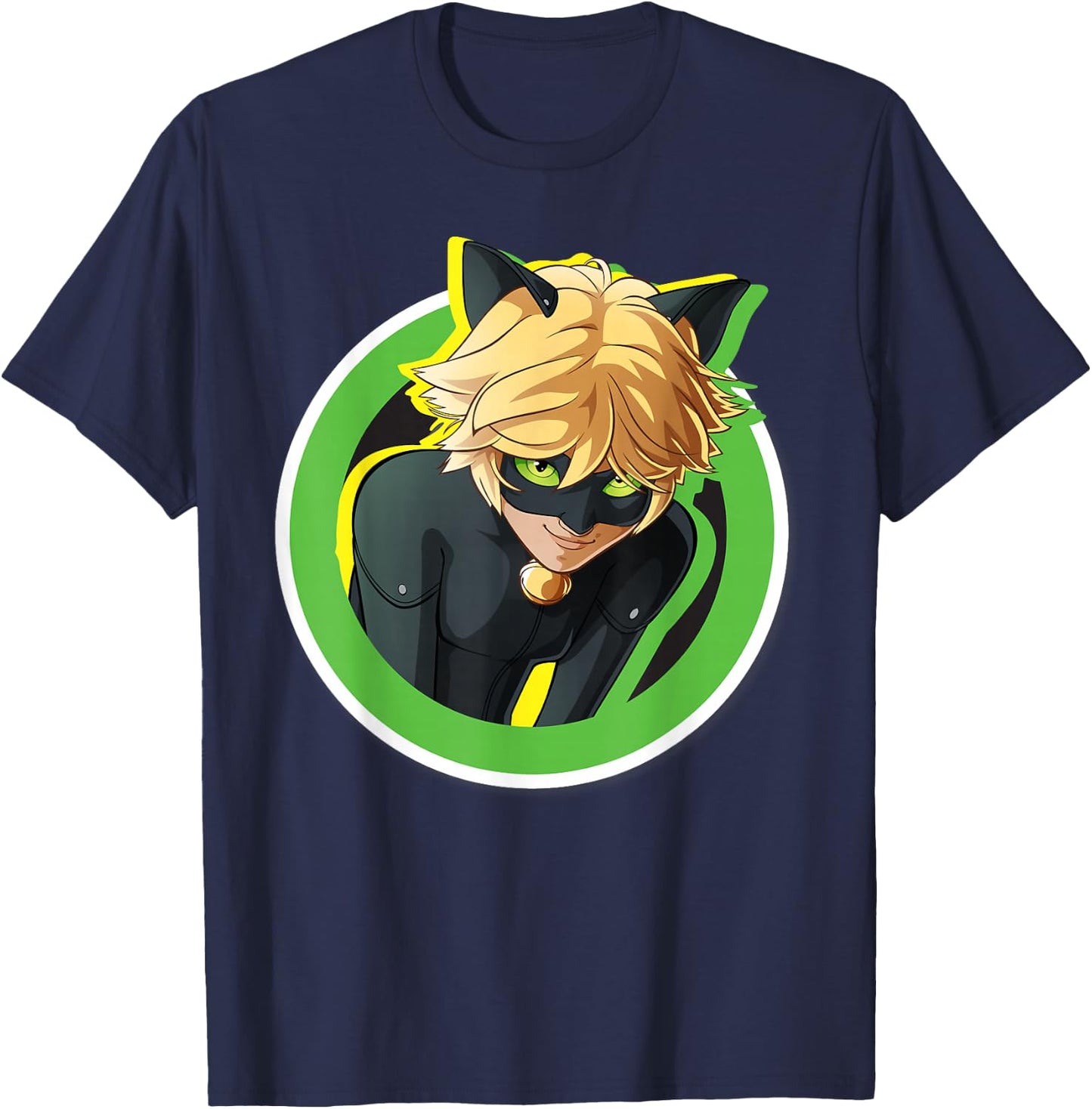 Miraculous Collection Cat Noir Badge Small T-Shirt - T-Shirt | Navy