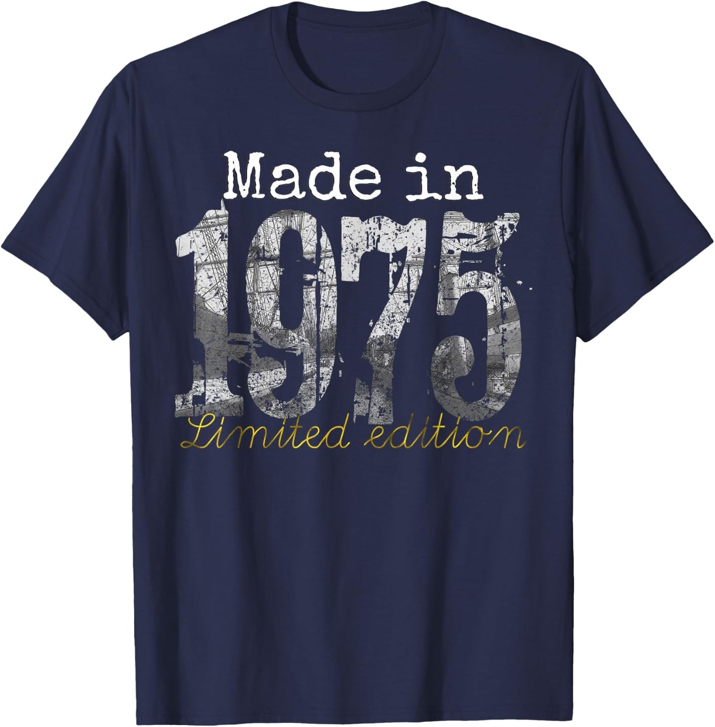 Made in 1975 - 50 Year Old Shirt 1975 50th Birthday Gift T-Shirt - T-Shirt | Navy