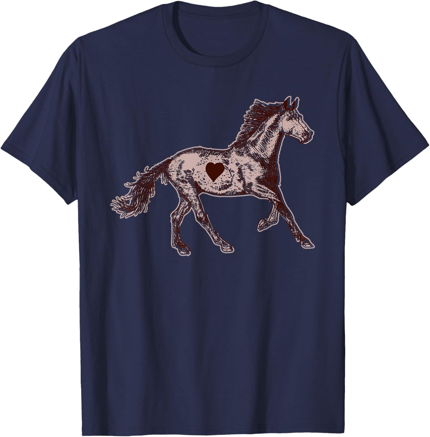 Girl Horse Riding Loves Horses Riding Girl Farm Rider Animal T-Shirt - T-Shirt | Navy