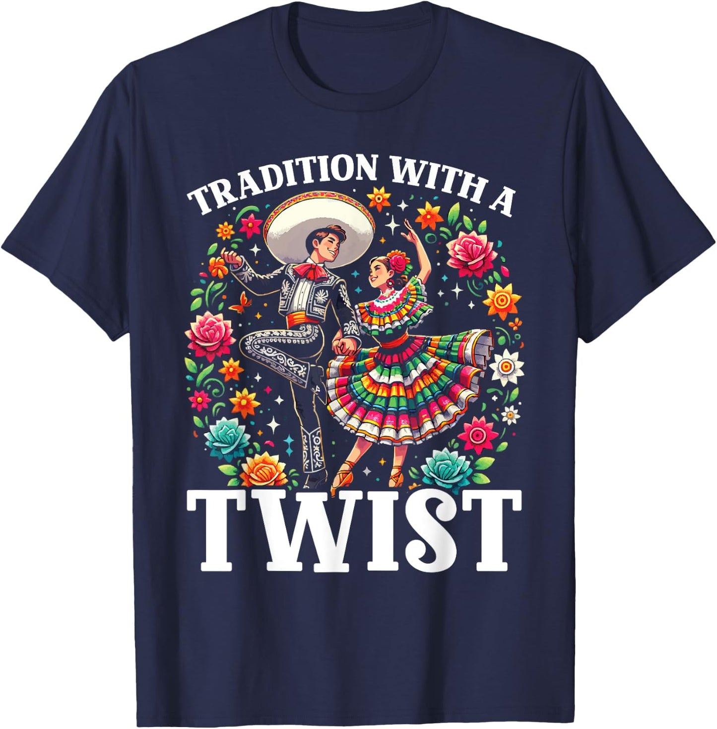 Ballet Folklorico Dancer Mexico Traditional Mexican Dance T-Shirt - T-Shirt | Navy
