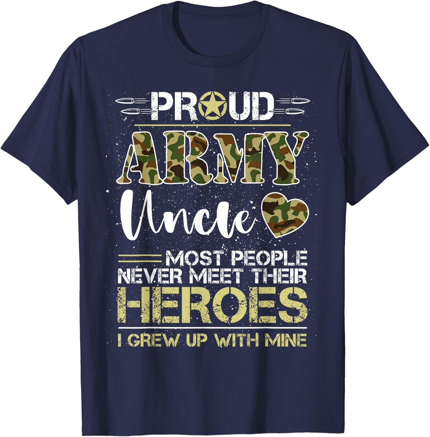 Proud Army Uncle Camou Soldier Family I Raised Mine Match T-Shirt - T-Shirt | Navy