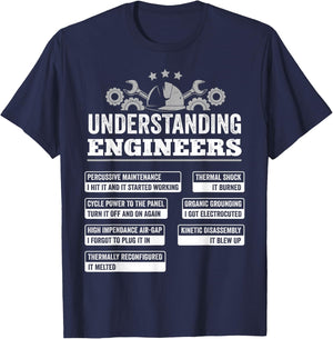 Understanding Engineers Funny Mechanical Engineering T-Shirt - T-Shirt | Navy