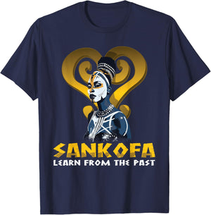 "Sankofa learn from the past" Adinkra Pan African Sankofa T-Shirt - T-Shirt | Navy