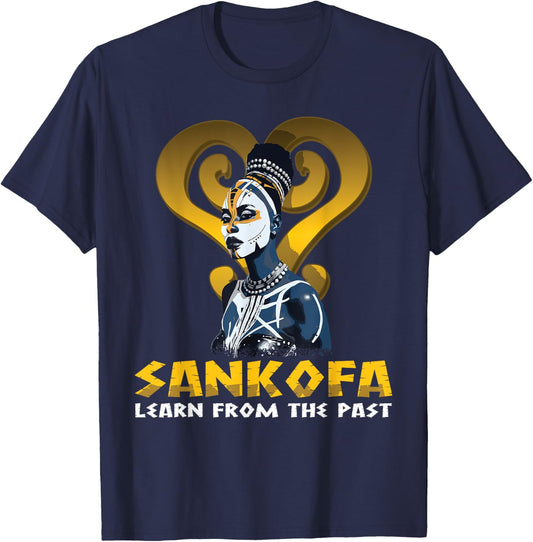 "Sankofa learn from the past" Adinkra Pan African Sankofa T-Shirt - T-Shirt | Navy