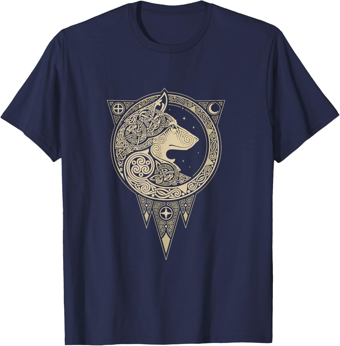 celtic mythology fenrir Wolf runes T-Shirt - T-Shirt | Navy