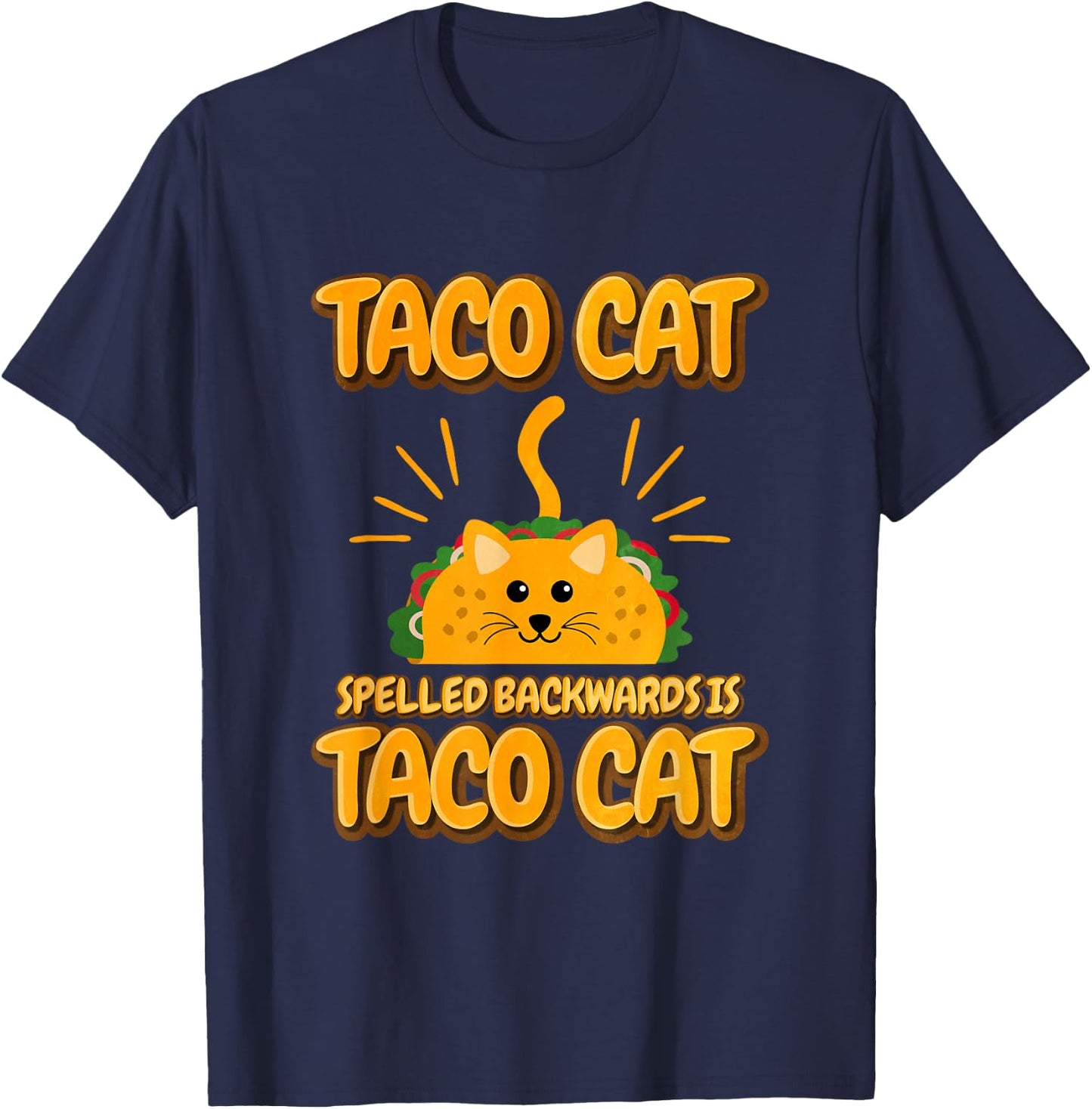 Tacocat Spelled Backwards Is Tacocat T-Shirt - T-Shirt | Navy