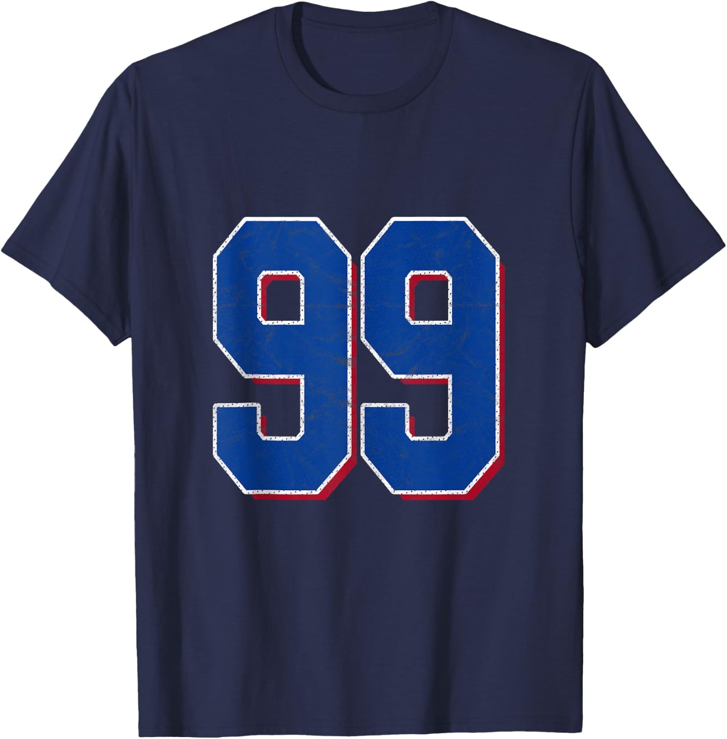 Number 99 Numbered Uniform Sports Team Jersey 99th Birthday T-Shirt - T-Shirt | Navy