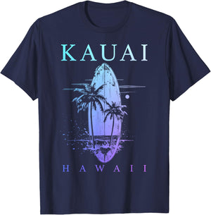 Kaui Hawaii Surf Hawaii Vintage Surfer T-Shirt - T-Shirt | Navy