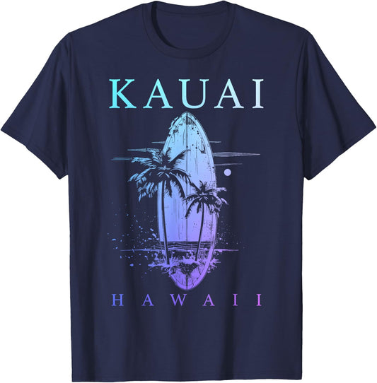 Kaui Hawaii Surf Hawaii Vintage Surfer T-Shirt - T-Shirt | Navy