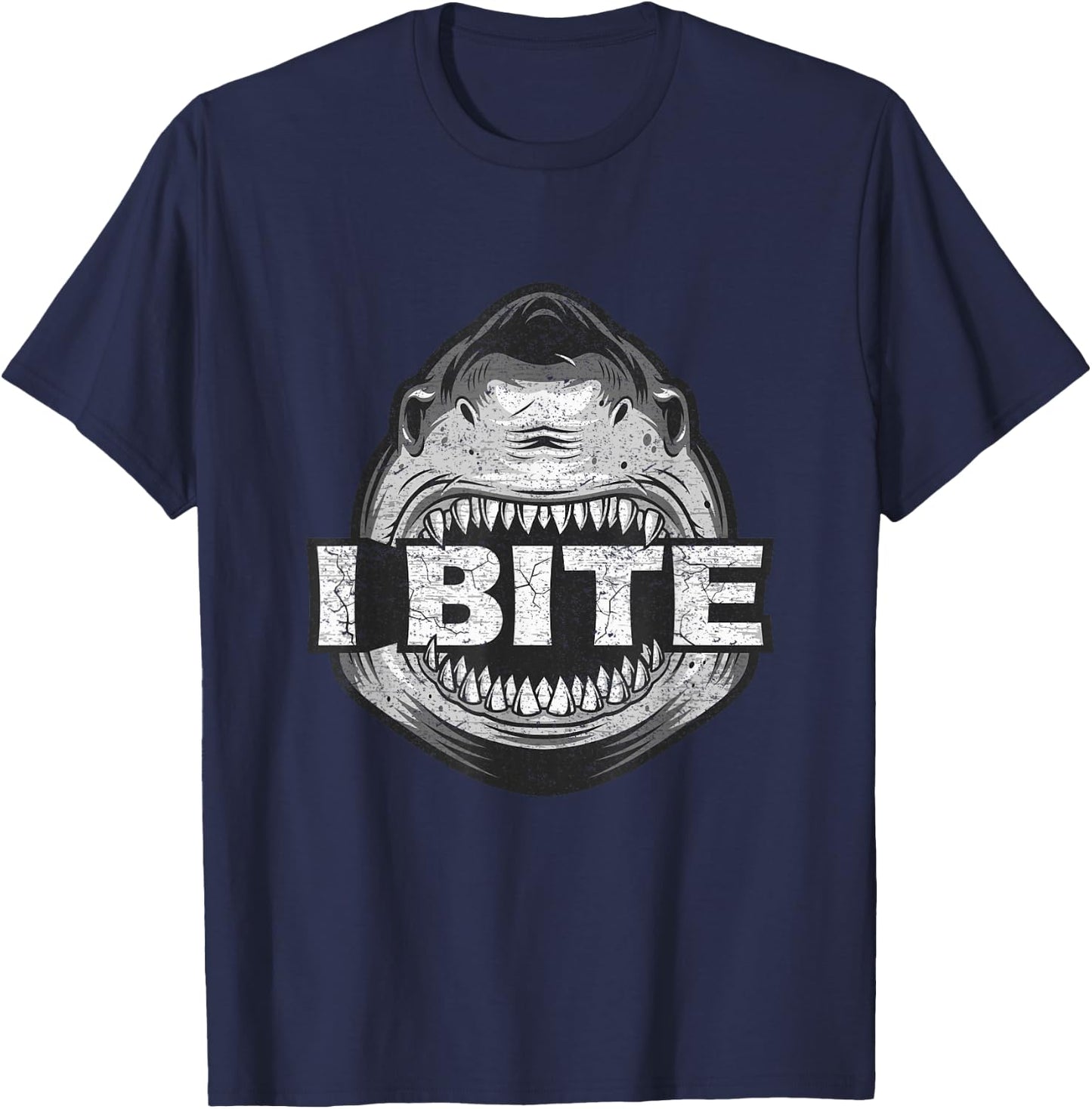 Funny Shark shirt for kids I bite T-Shirt - T-Shirt | Navy