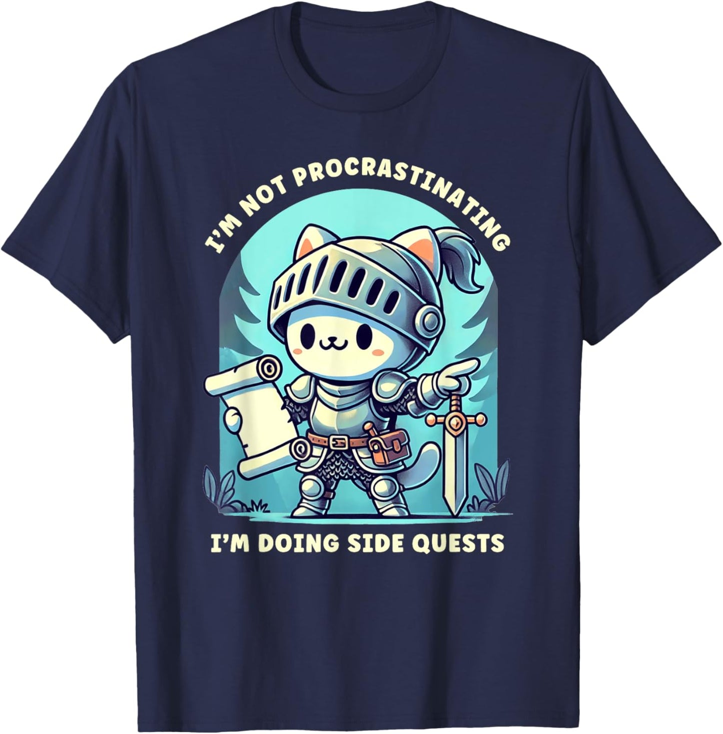 I'm Not Procrastinating I'm Doing Side Quests Gamer T-Shirt - T-Shirt | Navy