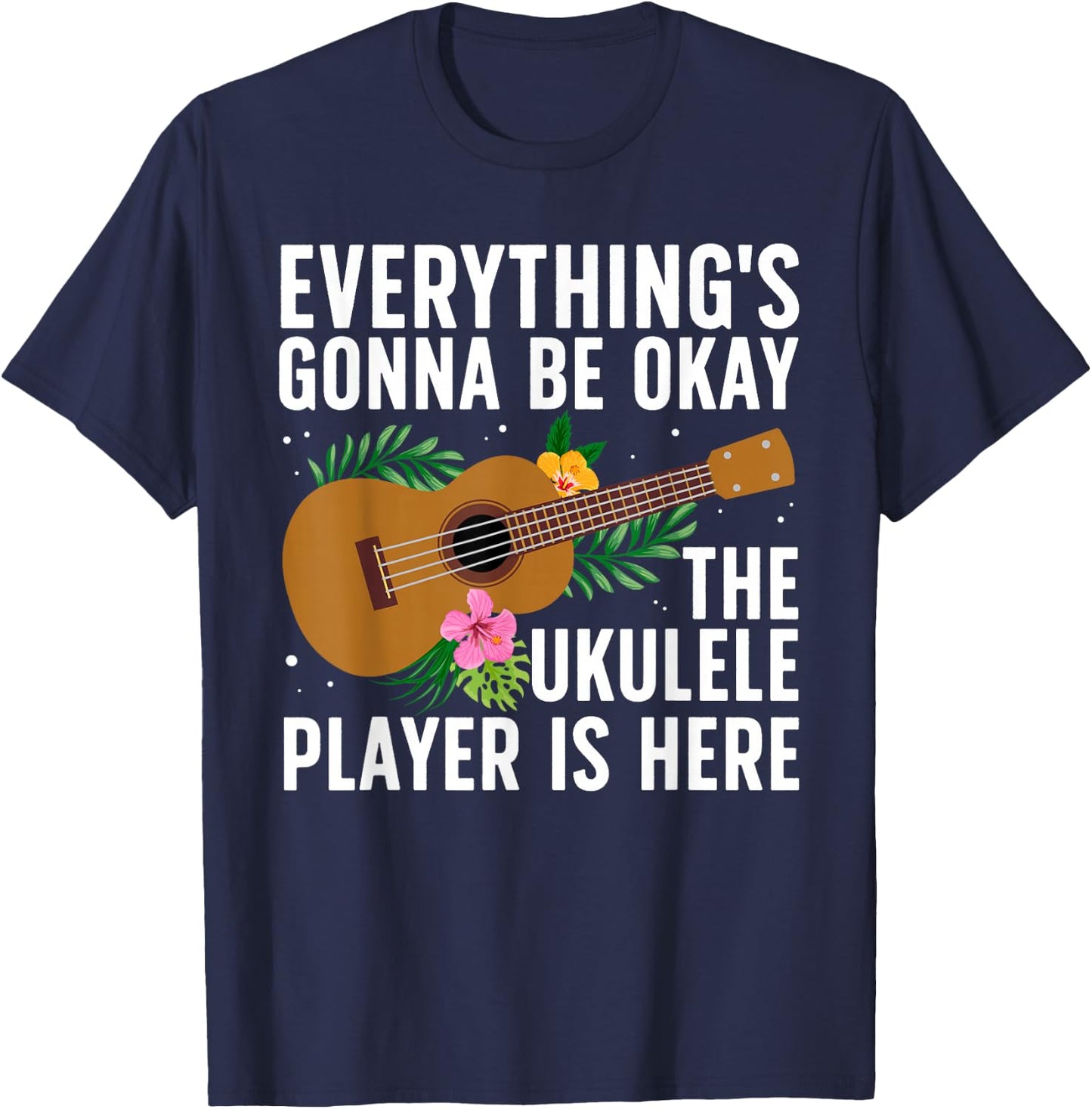 Cool Ukulele Player Design Women Uke Ukulele Lover T-Shirt - T-Shirt | Navy