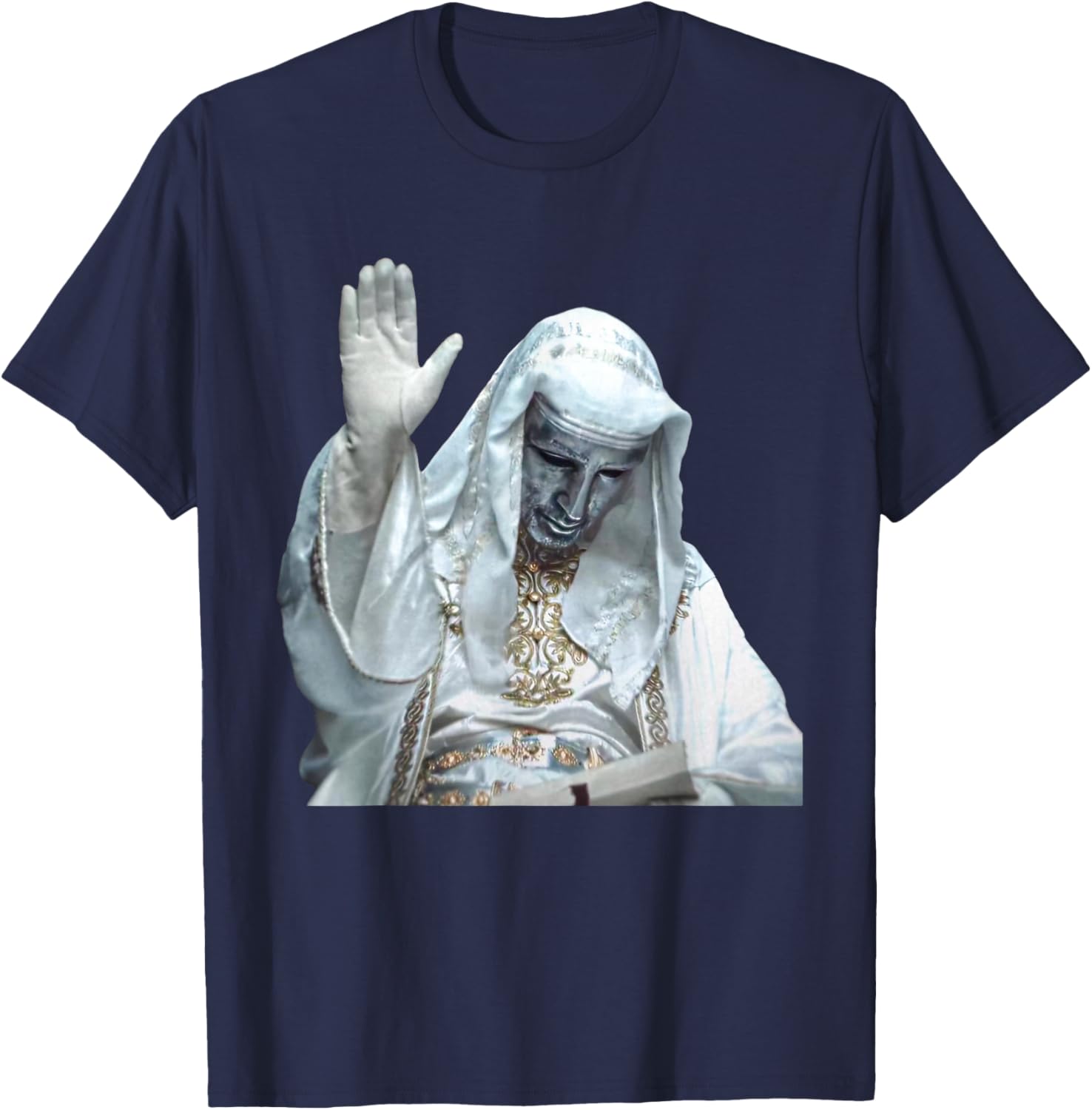 Silver Mask King Baldwin Meme T-Shirt - T-Shirt | Navy