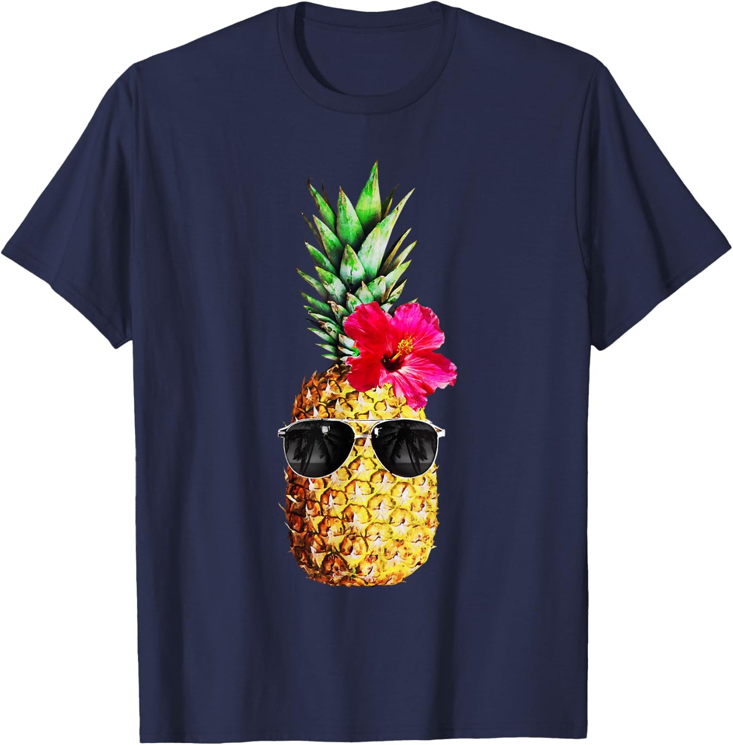 Summer Pineapple Graphic Teen Hawaiian Cute Funny T-Shirt - T-Shirt | Navy