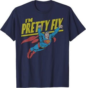 DC Comics Superman Pretty Fly Retro Small T-Shirt - T-Shirt | Navy