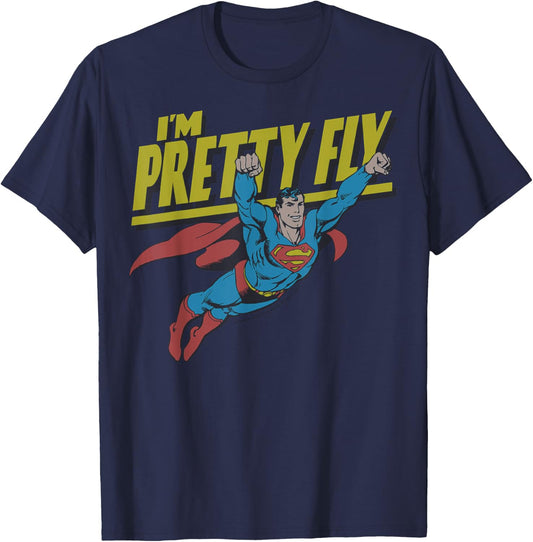 DC Comics Superman Pretty Fly Retro Small T-Shirt - T-Shirt | Navy