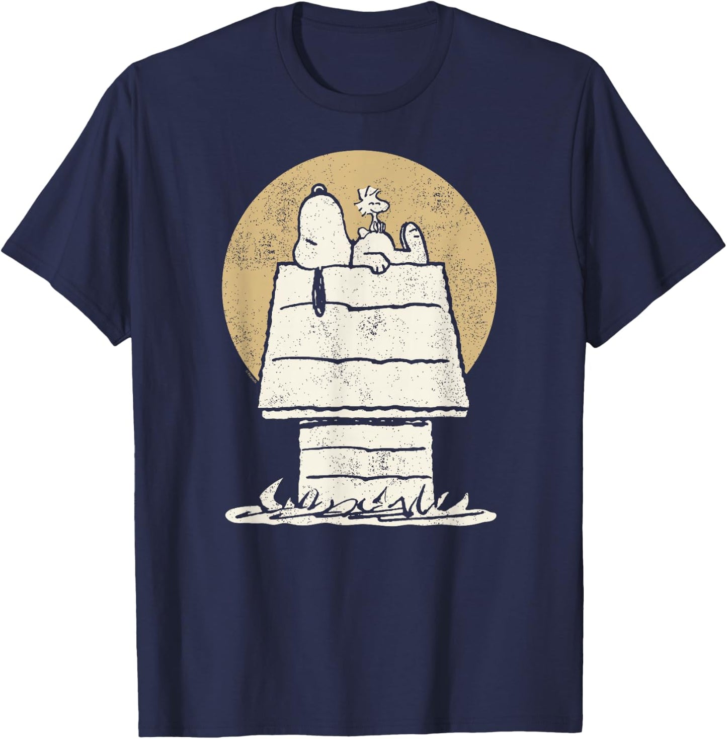 Peanuts - Snoopy Woodstock Doghouse T-Shirt - T-Shirt | Navy
