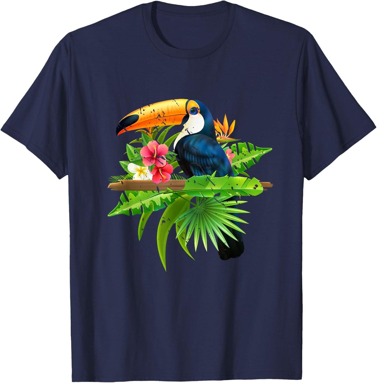 Tropical Birds Exotic Summer Animal Toucan T-Shirt - T-Shirt | Navy