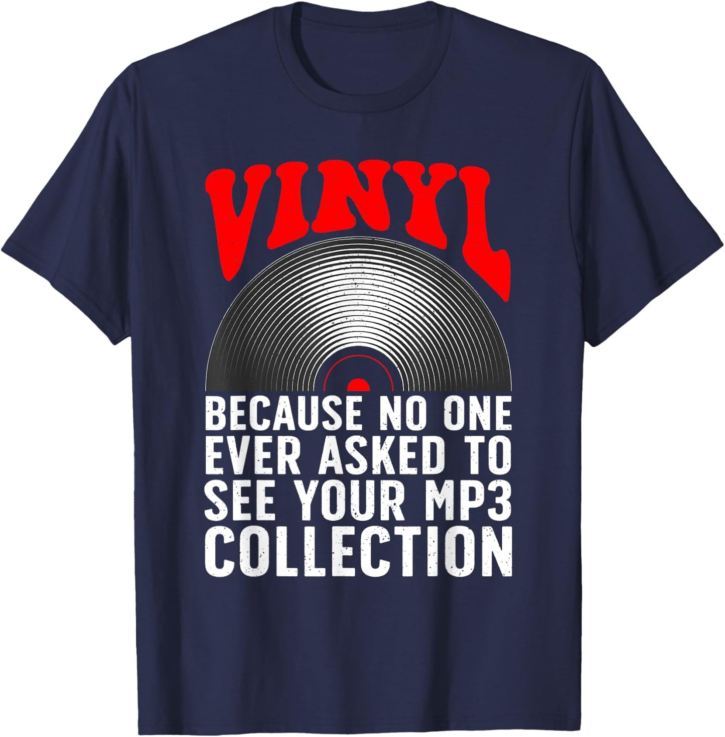 Funny Vinyl Women DJ Turntable Music Record Lovers T-Shirt - T-Shirt | Navy