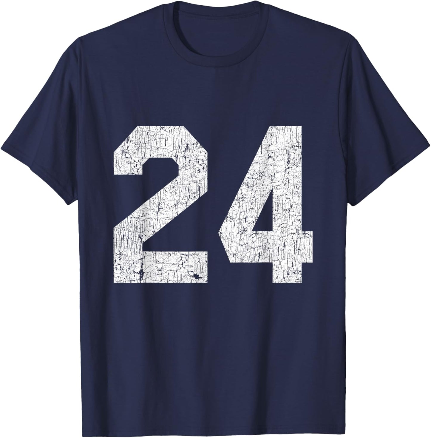 #24 Jersey Uniform Varsity Sports Number, 24th Birthday T-Shirt - T-Shirt | Navy