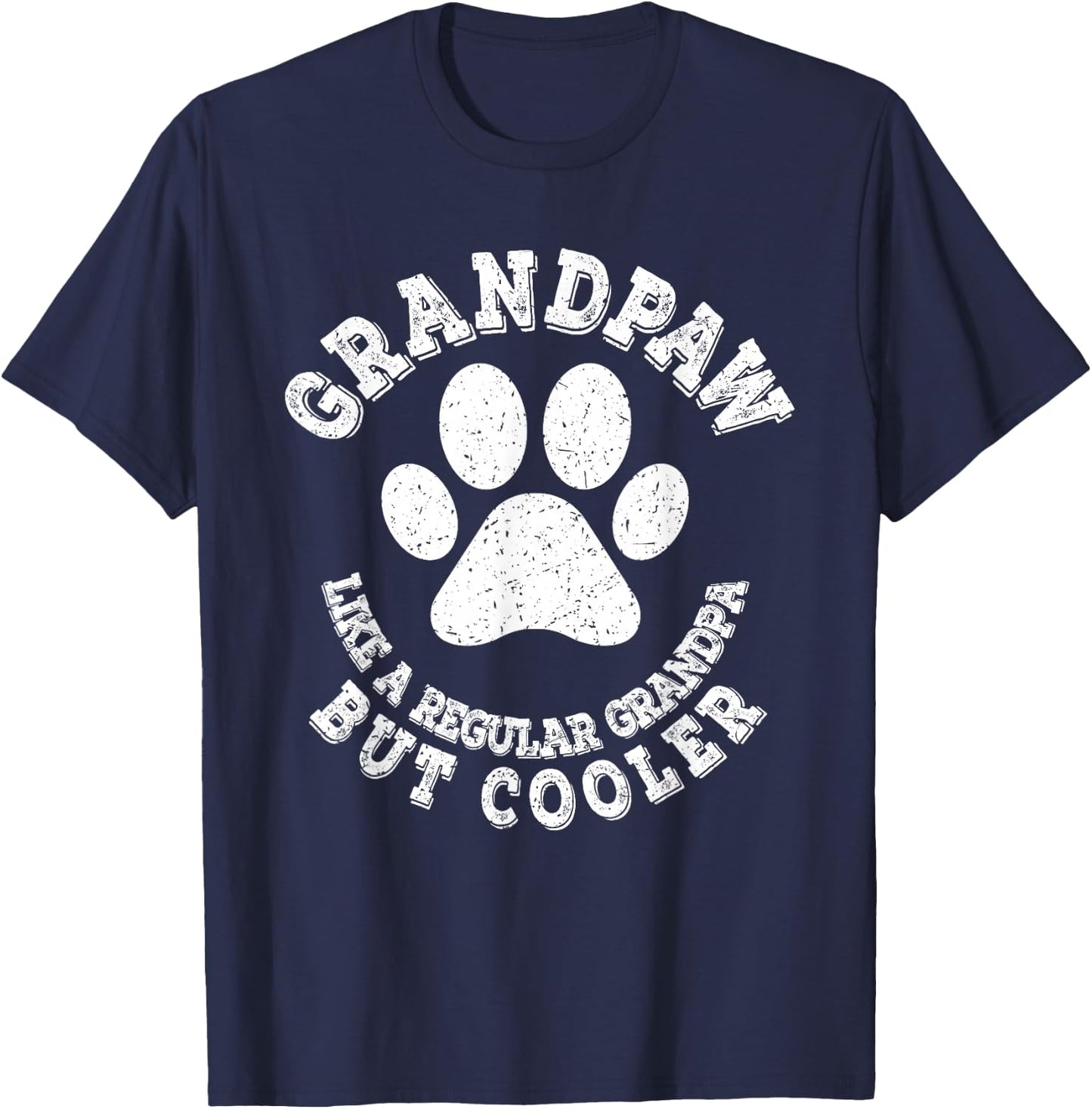 Grandpaw Dog Grandpa Grandfather Funny Vintage Grand Paw Men T-Shirt - T-Shirt | Navy