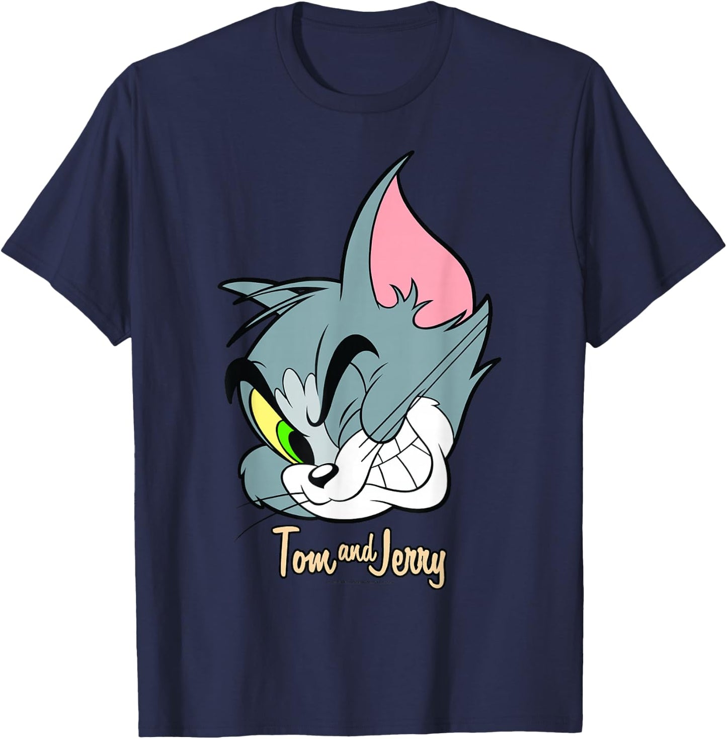 Tom and Jerry Tom Cat Big Face T-Shirt - T-Shirt | Navy