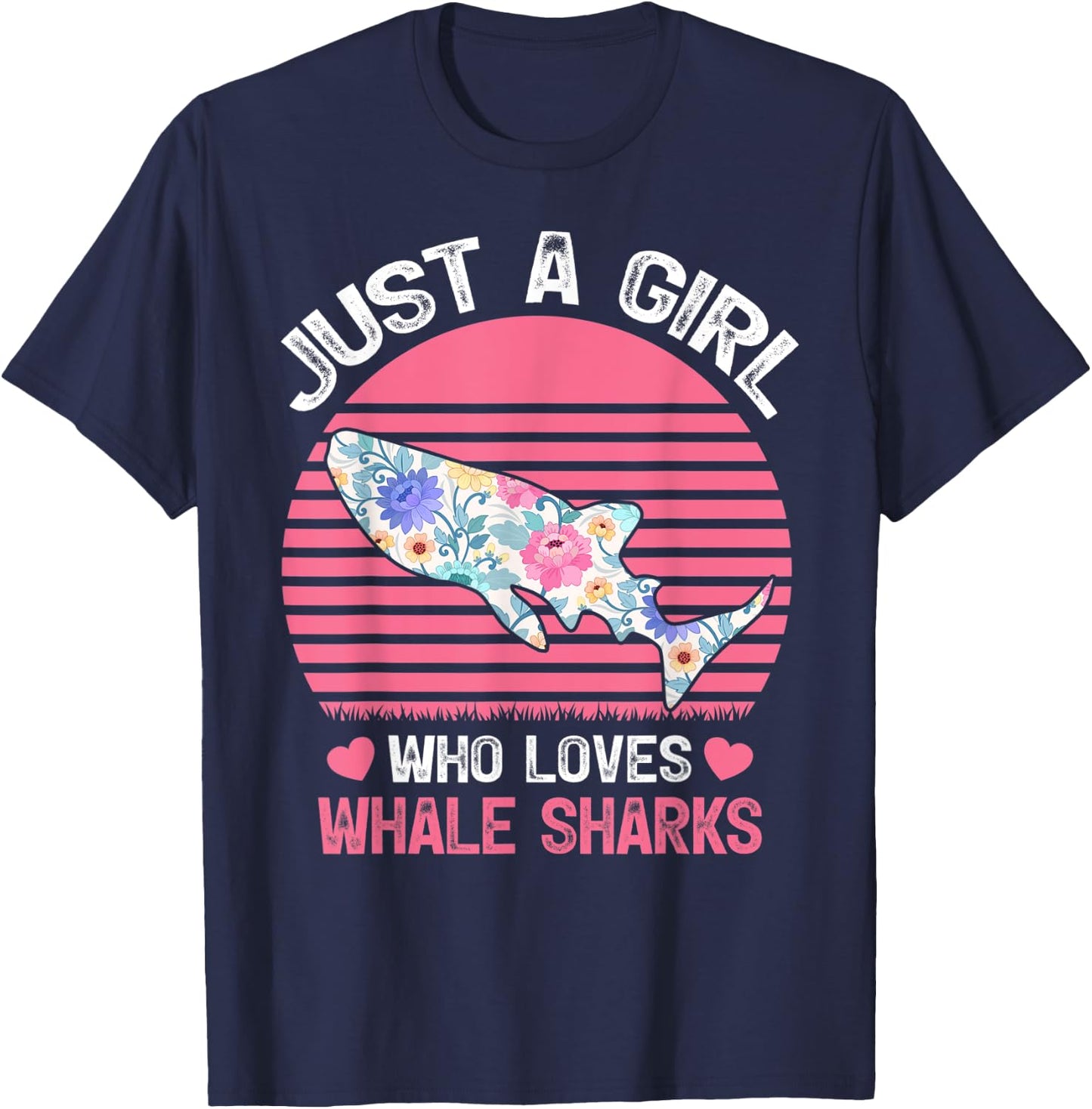 Vintage Whale Shark Lover Just A Girl Who Loves Whale Sharks T-Shirt - T-Shirt | Navy