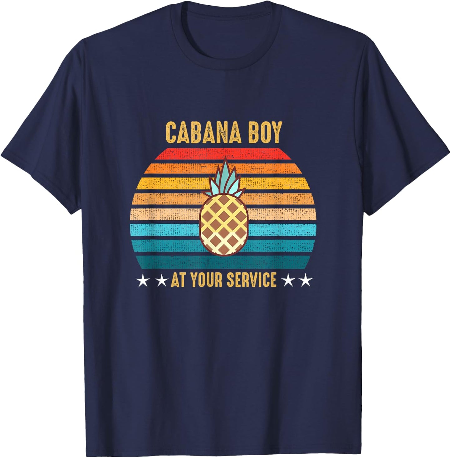 Cabana Boy At Your Service Pool Party Gift T-Shirt - T-Shirt | Navy