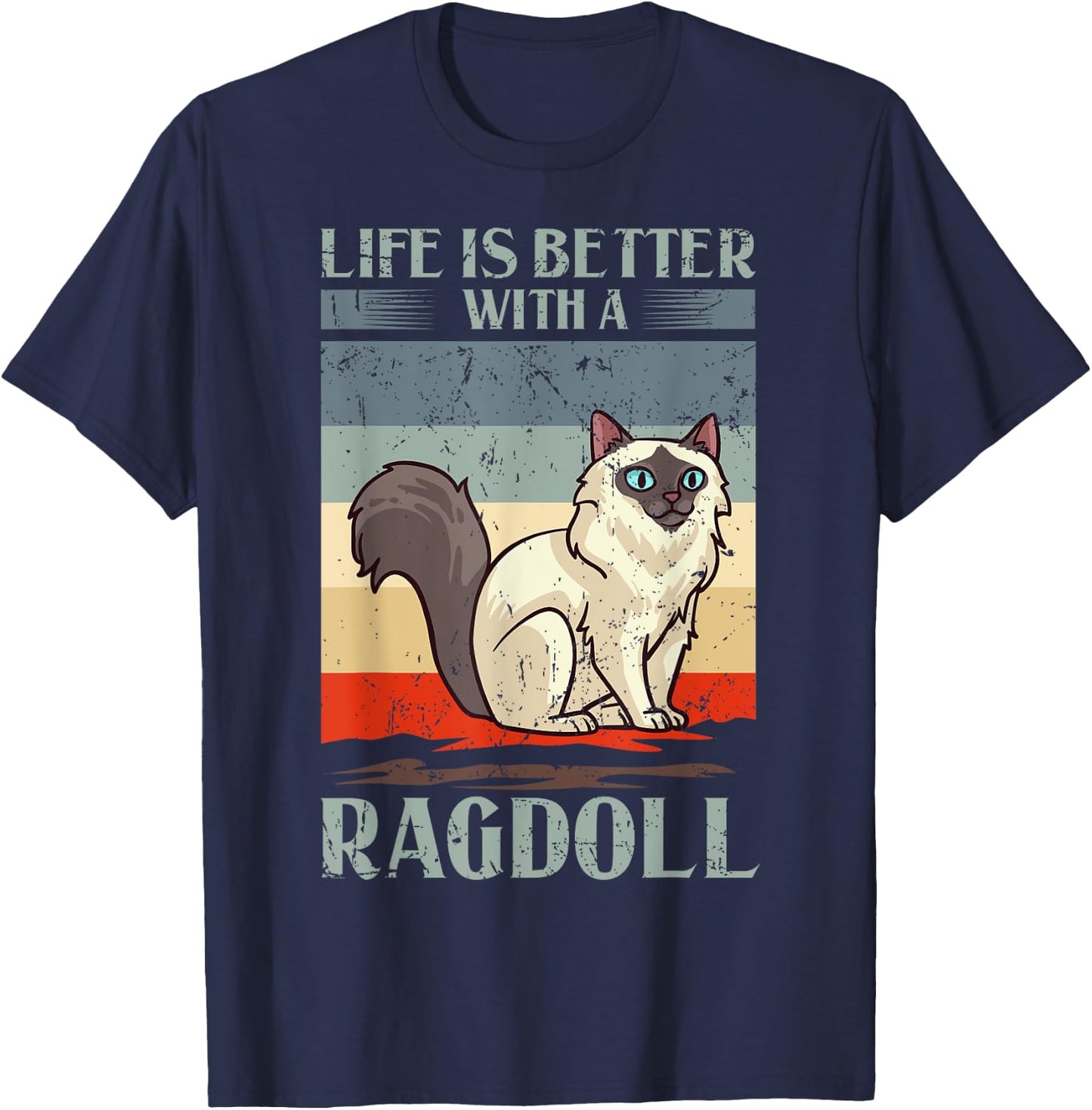 Ragdoll Cat Kitten Owner Lover Women Kids T-Shirt - T-Shirt | Navy