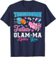 Touchdown or Tutus Glam-Ma Loves You Cute Gender Reveal Baby T-Shirt - T-Shirt | Navy