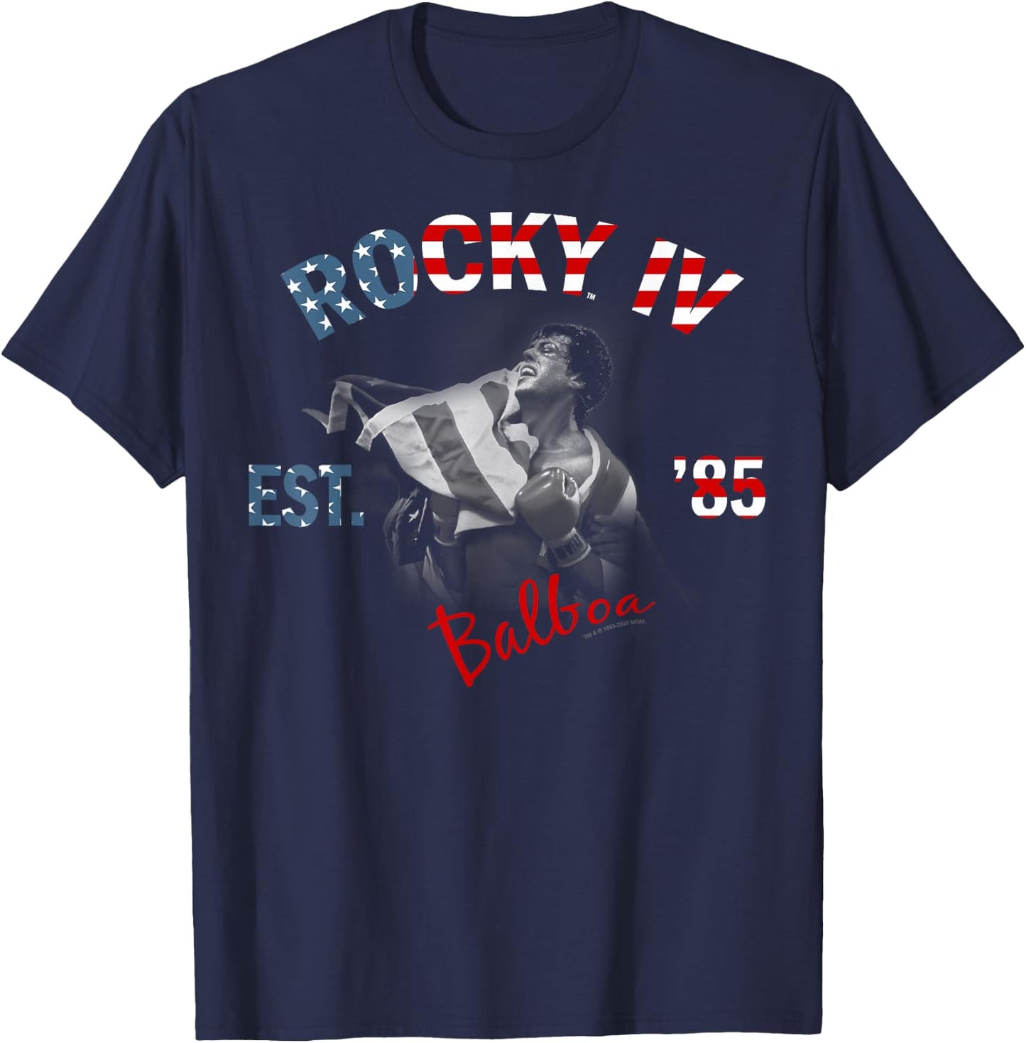 Rocky IV Est. '85 American Flag Fill T-Shirt - T-Shirt | Navy