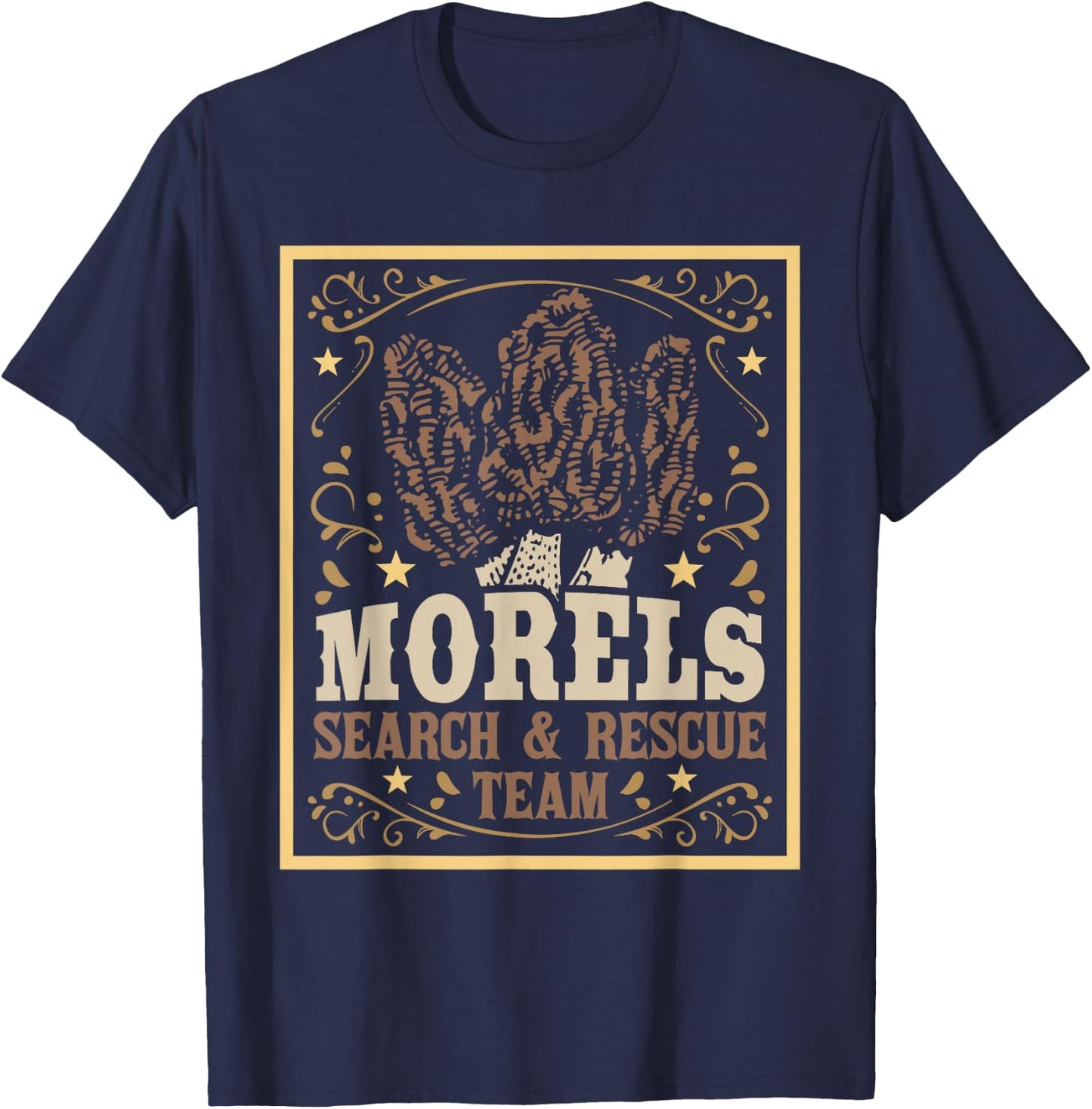Morel Search Rescue Team - Mushroom Hunting Mushroom Hunter T-Shirt - T-Shirt | Navy