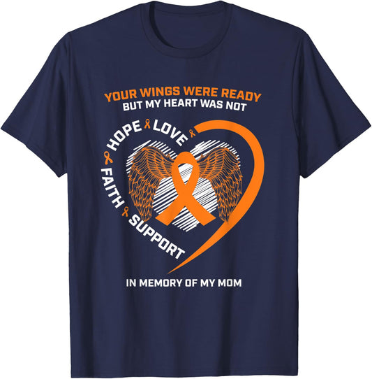 Gifts In Memory Of My Mom Orange Kidney Cancer Awareness T-Shirt - T-Shirt | Navy